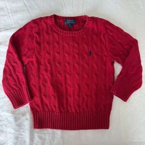 Polo Ralph Lauren Kids’ Boys Girls Red Cable Knit Sweater